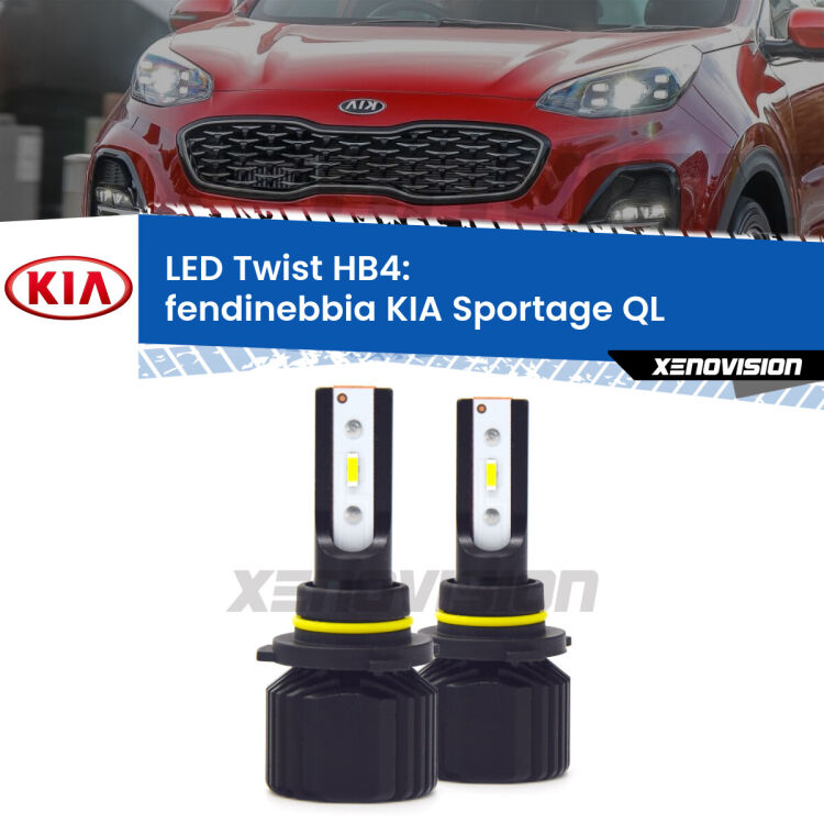 Fendinebbia LED KIA Sportage QL 2015 - 2020: HB4 11,000Lm <strong>Kit fendinebbia LED</strong> HB4 per <strong>KIA Sportage</strong> QL 2015 - 2020. Compatte, impermeabili, senza ventola: praticamente indistruttibili. Top Quality.