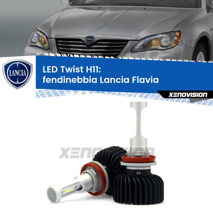<strong>Kit fendinebbia LED</strong> H11 per <strong>Lancia Flavia</strong>  2012 - 2014. Compatte, impermeabili, senza ventola: praticamente indistruttibili. Top Quality.