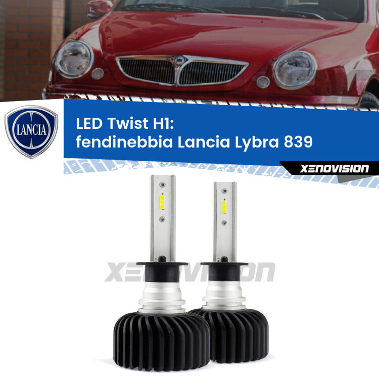 <strong>Kit fendinebbia LED</strong> H1 per <strong>Lancia Lybra</strong> 839 1999 - 2005. Compatte, impermeabili, senza ventola: praticamente indistruttibili. Top Quality.