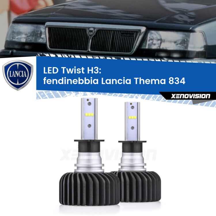 <strong>Kit fendinebbia LED</strong> H3 per <strong>Lancia Thema</strong> 834 1984 - 1994. Compatte, impermeabili, senza ventola: praticamente indistruttibili. Top Quality.