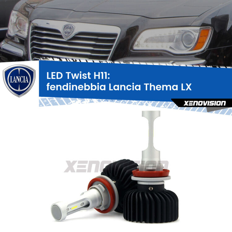 <strong>Kit fendinebbia LED</strong> H11 per <strong>Lancia Thema</strong> LX 2011 - 2014. Compatte, impermeabili, senza ventola: praticamente indistruttibili. Top Quality.