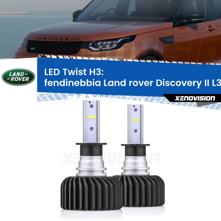 <strong>Kit fendinebbia LED</strong> H3 per <strong>Land rover Discovery II</strong> L318 prima serie. Compatte, impermeabili, senza ventola: praticamente indistruttibili. Top Quality.