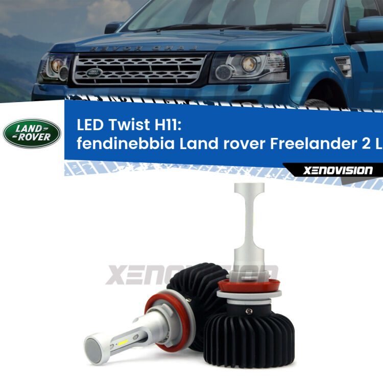 <strong>Kit fendinebbia LED</strong> H11 per <strong>Land rover Freelander 2</strong> L359 2006 - 2014. Compatte, impermeabili, senza ventola: praticamente indistruttibili. Top Quality.