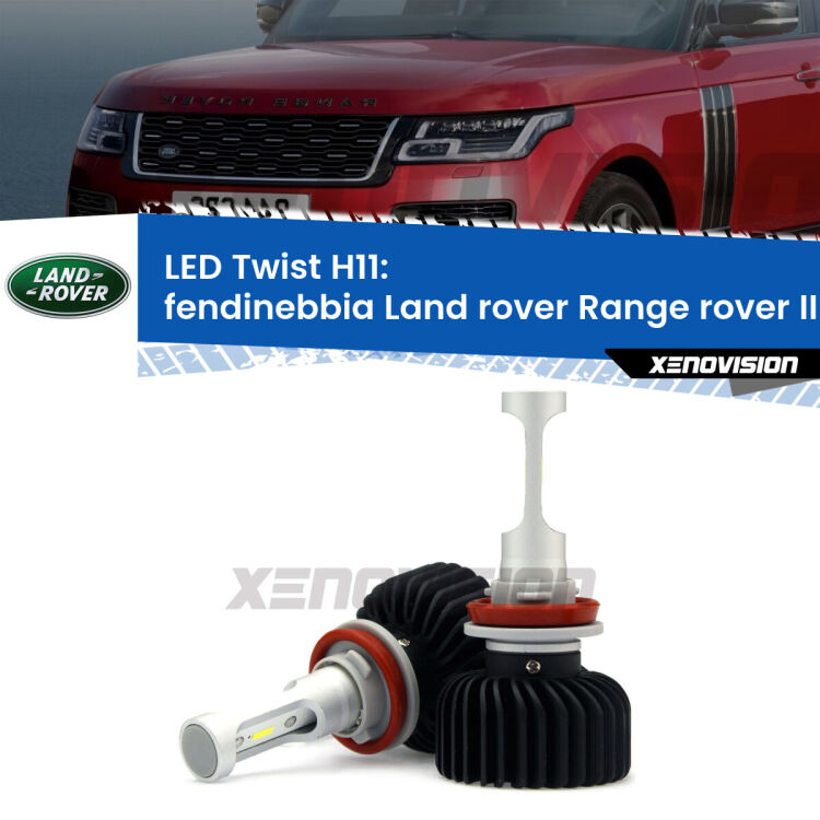 <strong>Kit fendinebbia LED</strong> H11 per <strong>Land rover Range rover III</strong> L322 2007 - 2012. Compatte, impermeabili, senza ventola: praticamente indistruttibili. Top Quality.
