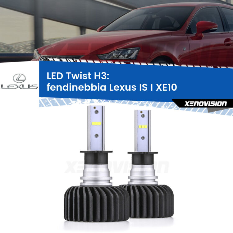 <strong>Kit fendinebbia LED</strong> H3 per <strong>Lexus IS I</strong> XE10 restyling. Compatte, impermeabili, senza ventola: praticamente indistruttibili. Top Quality.