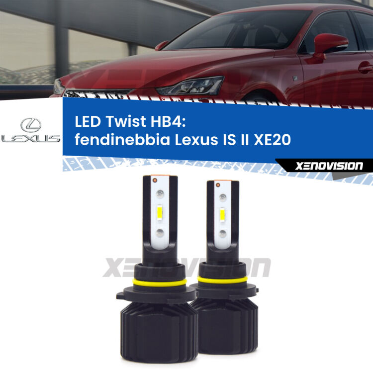 <strong>Kit fendinebbia LED</strong> HB4 per <strong>Lexus IS II</strong> XE20 2005 - 2010. Compatte, impermeabili, senza ventola: praticamente indistruttibili. Top Quality.
