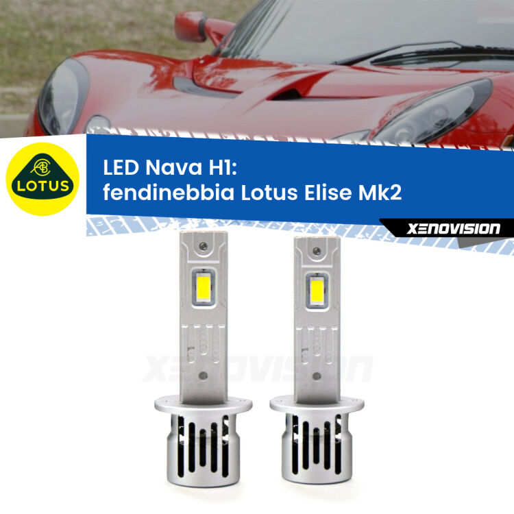 0 Fendinebbia LED Lotus Elise Mk2 2000 - 2009: H1 Nava <strong>Fendinebbia LED no-spie per Lotus Elise</strong> Mk2 2000 - 2009. Coppia lampade <strong> H1</strong> modello Nava canbus, raffreddate a ventola.
