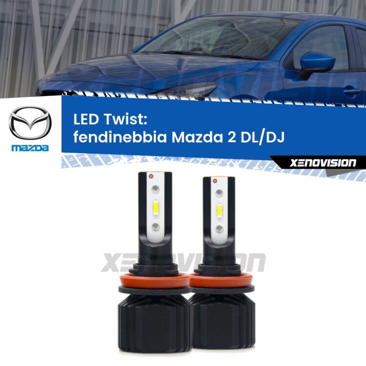 Fendinebbia LED Mazda 2 DL/DJ 2014 - 2018: Twist 11,000Lm <strong>Kit fendinebbia LED</strong> per <strong>Mazda 2</strong> DL/DJ 2014 - 2018. Compatte, impermeabili, senza ventola: praticamente indistruttibili. Top Quality.
