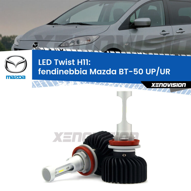 <strong>Kit fendinebbia LED</strong> H11 per <strong>Mazda BT-50</strong> UP/UR 2011 in poi. Compatte, impermeabili, senza ventola: praticamente indistruttibili. Top Quality.