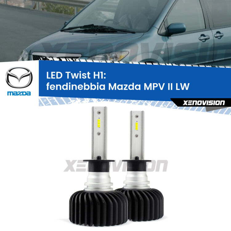 <strong>Kit fendinebbia LED</strong> H1 per <strong>Mazda MPV II</strong> LW 1999 - 2003. Compatte, impermeabili, senza ventola: praticamente indistruttibili. Top Quality.