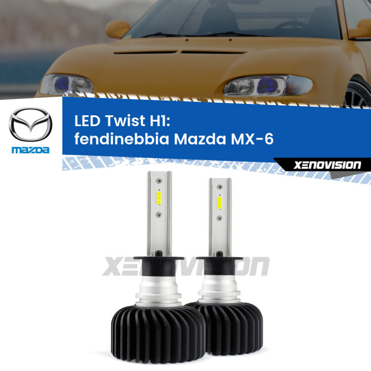 <strong>Kit fendinebbia LED</strong> H1 per <strong>Mazda MX-6</strong>  1992 - 1997. Compatte, impermeabili, senza ventola: praticamente indistruttibili. Top Quality.