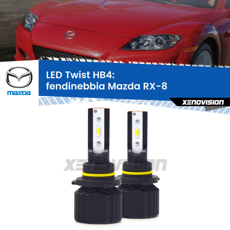 <strong>Kit fendinebbia LED</strong> HB4 per <strong>Mazda RX-8</strong>  2003 - 2012. Compatte, impermeabili, senza ventola: praticamente indistruttibili. Top Quality.