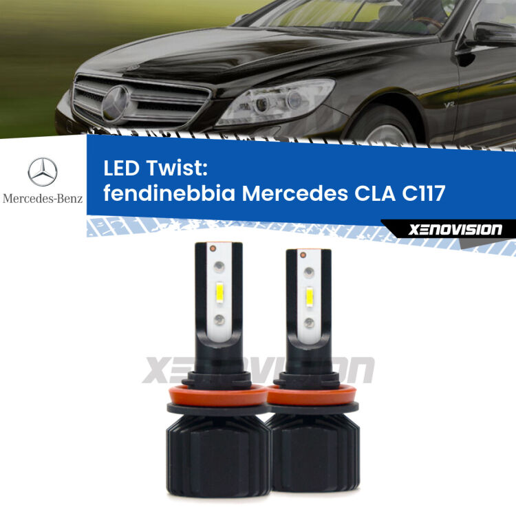 Fendinebbia LED Mercedes CLA C117 2012 - 2019: Twist 11,000Lm <strong>Kit fendinebbia LED</strong> per <strong>Mercedes CLA</strong> C117 2012 - 2019. Compatte, impermeabili, senza ventola: praticamente indistruttibili. Top Quality.