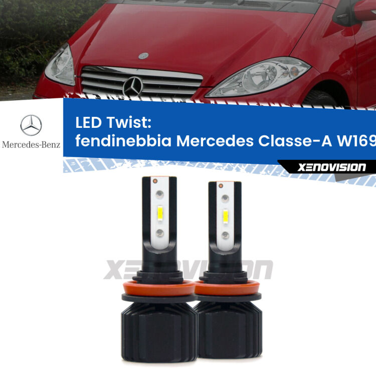 0 Fendinebbia LED Mercedes Classe-A W169 2004 - 2012: Twist 11,000Lm <strong>Kit fendinebbia LED</strong> per <strong>Mercedes Classe-A</strong> W169 2004 - 2012. Compatte, impermeabili, senza ventola: praticamente indistruttibili. Top Quality.