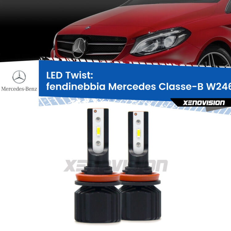 Fendinebbia LED Mercedes Classe-B W246, W242 2011 - 2018: Twist 11,000Lm <strong>Kit fendinebbia LED</strong> per <strong>Mercedes Classe-B</strong> W246, W242 2011 - 2018. Compatte, impermeabili, senza ventola: praticamente indistruttibili. Top Quality.