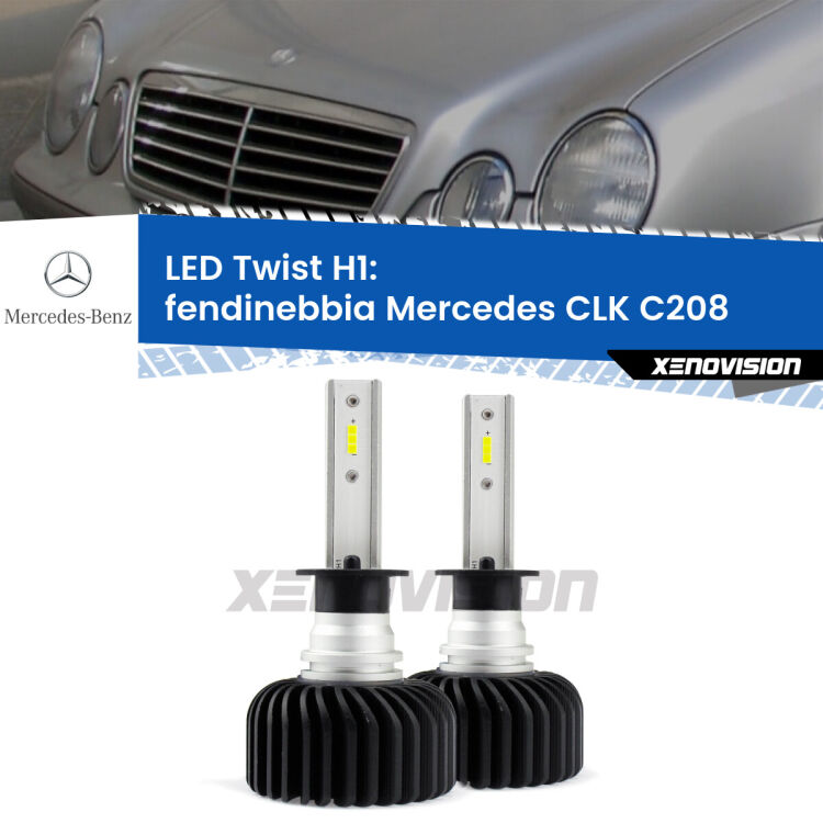 <strong>Kit fendinebbia LED</strong> H1 per <strong>Mercedes CLK</strong> C208 1997 - 2002. Compatte, impermeabili, senza ventola: praticamente indistruttibili. Top Quality.