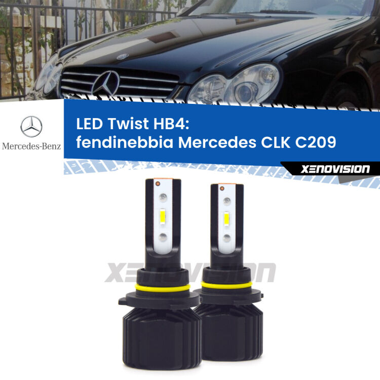 Fendinebbia LED Mercedes CLK C209 2002 - 2004: HB4 11,000Lm <strong>Kit fendinebbia LED</strong> HB4 per <strong>Mercedes CLK</strong> C209 2002 - 2004. Compatte, impermeabili, senza ventola: praticamente indistruttibili. Top Quality.