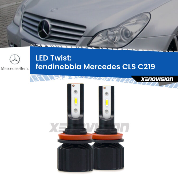 Fendinebbia LED Mercedes CLS C219 2004 - 2010: Twist 11,000Lm <strong>Kit fendinebbia LED</strong> per <strong>Mercedes CLS</strong> C219 2004 - 2010. Compatte, impermeabili, senza ventola: praticamente indistruttibili. Top Quality.
