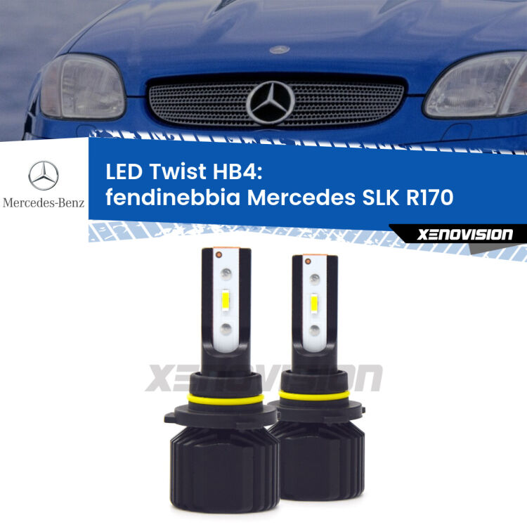 <strong>Kit fendinebbia LED</strong> HB4 per <strong>Mercedes SLK</strong> R170 2001 - 2004. Compatte, impermeabili, senza ventola: praticamente indistruttibili. Top Quality.