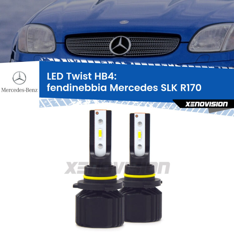 Fendinebbia LED Mercedes SLK R170 2001 - 2004: HB4 11,000Lm <strong>Kit fendinebbia LED</strong> HB4 per <strong>Mercedes SLK</strong> R170 2001 - 2004. Compatte, impermeabili, senza ventola: praticamente indistruttibili. Top Quality.
