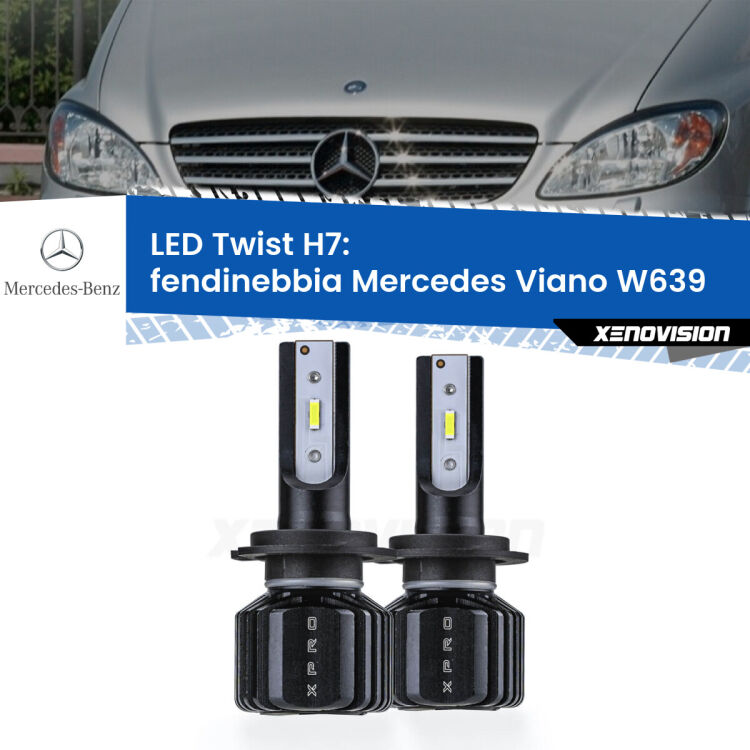 <strong>Kit fendinebbia LED</strong> H7 per <strong>Mercedes Viano</strong> W639 2003 - 2007. Compatte, impermeabili, senza ventola: praticamente indistruttibili. Top Quality.