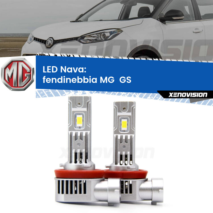 0 Fendinebbia LED MG  GS  2016 - 2019: Nava 20,000Lm <strong>Fendinebbia LED no-spie per MG  GS</strong>  2016 - 2019. Coppia lampade <strong>H11</strong>/H9/H8/H16(JP) modello Nava canbus, raffreddate a ventola.