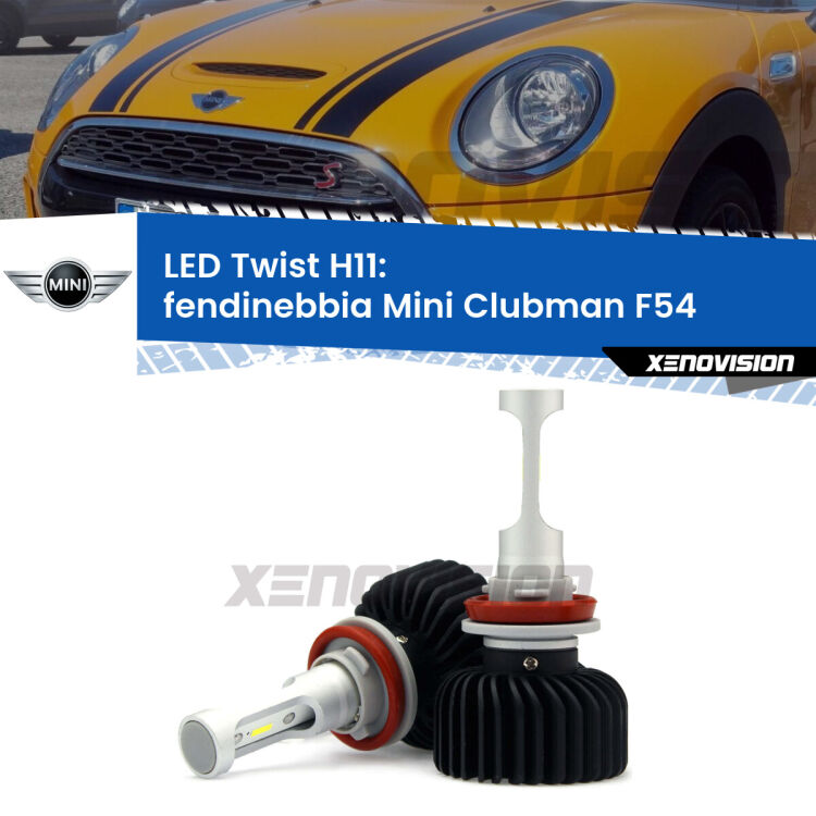 <strong>Kit fendinebbia LED</strong> H11 per <strong>Mini Clubman</strong> F54 2014 - 2019. Compatte, impermeabili, senza ventola: praticamente indistruttibili. Top Quality.