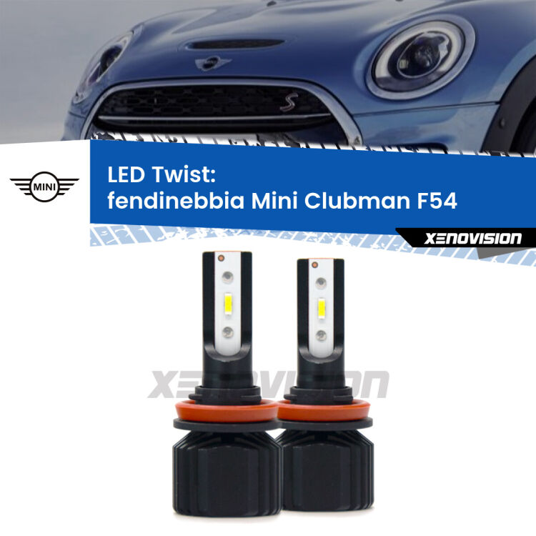 Fendinebbia LED Mini Clubman F54 2014 - 2019: Twist 11,000Lm <strong>Kit fendinebbia LED</strong> per <strong>Mini Clubman</strong> F54 2014 - 2019. Compatte, impermeabili, senza ventola: praticamente indistruttibili. Top Quality.