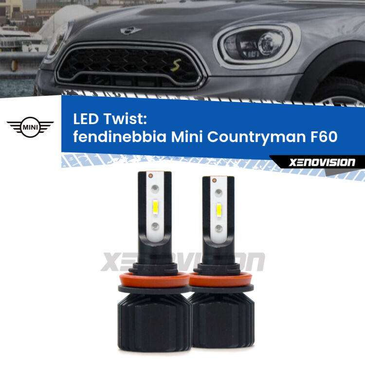 Fendinebbia LED Mini Countryman F60 2016 - 2019: Twist 11,000Lm <strong>Kit fendinebbia LED</strong> per <strong>Mini Countryman</strong> F60 2016 - 2019. Compatte, impermeabili, senza ventola: praticamente indistruttibili. Top Quality.