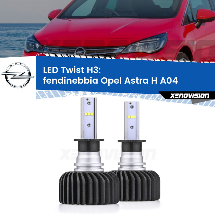 <strong>Kit fendinebbia LED</strong> H3 per <strong>Opel Astra H</strong> A04 2004 - 2014. Compatte, impermeabili, senza ventola: praticamente indistruttibili. Top Quality.