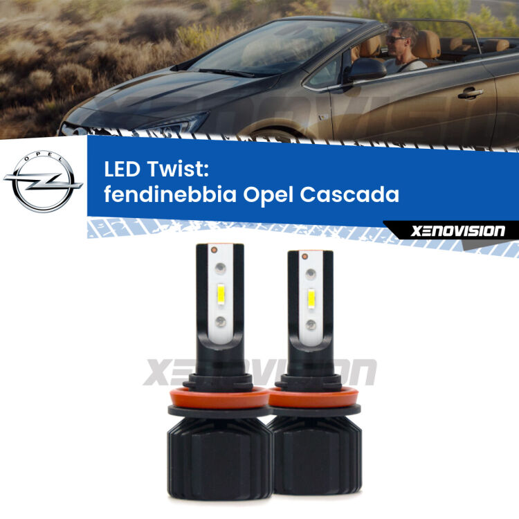 Fendinebbia LED Opel Cascada  2013 - 2019: Twist 11,000Lm <strong>Kit fendinebbia LED</strong> per <strong>Opel Cascada</strong>  2013 - 2019. Compatte, impermeabili, senza ventola: praticamente indistruttibili. Top Quality.
