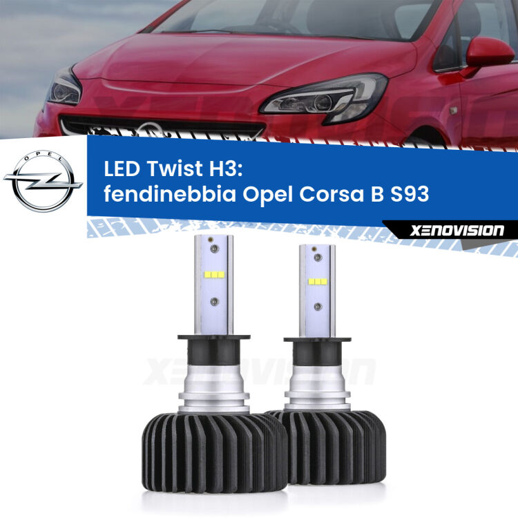 <strong>Kit fendinebbia LED</strong> H3 per <strong>Opel Corsa B</strong> S93 1993 - 2000. Compatte, impermeabili, senza ventola: praticamente indistruttibili. Top Quality.