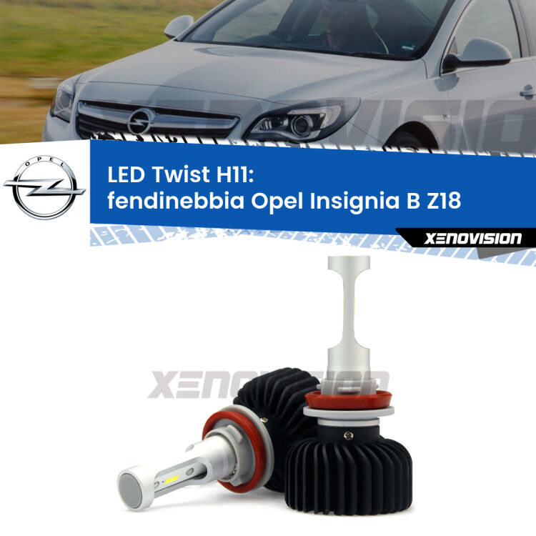 <strong>Kit fendinebbia LED</strong> H11 per <strong>Opel Insignia B</strong> Z18 2017 in poi. Compatte, impermeabili, senza ventola: praticamente indistruttibili. Top Quality.