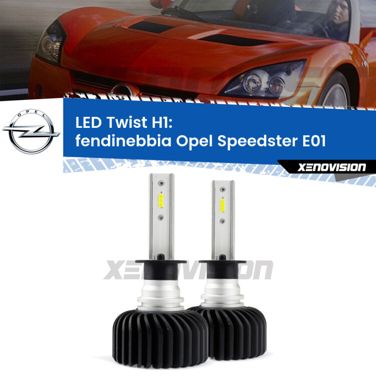 Fendinebbia LED Opel Speedster E01 2000 - 2006: H1 11,000Lm <strong>Kit fendinebbia LED</strong> H1 per <strong>Opel Speedster</strong> E01 2000 - 2006. Compatte, impermeabili, senza ventola: praticamente indistruttibili. Top Quality.