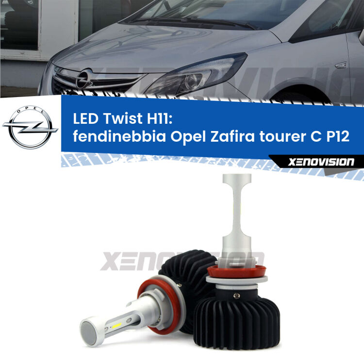 <strong>Kit fendinebbia LED</strong> H11 per <strong>Opel Zafira tourer C</strong> P12 2017 - 2019. Compatte, impermeabili, senza ventola: praticamente indistruttibili. Top Quality.