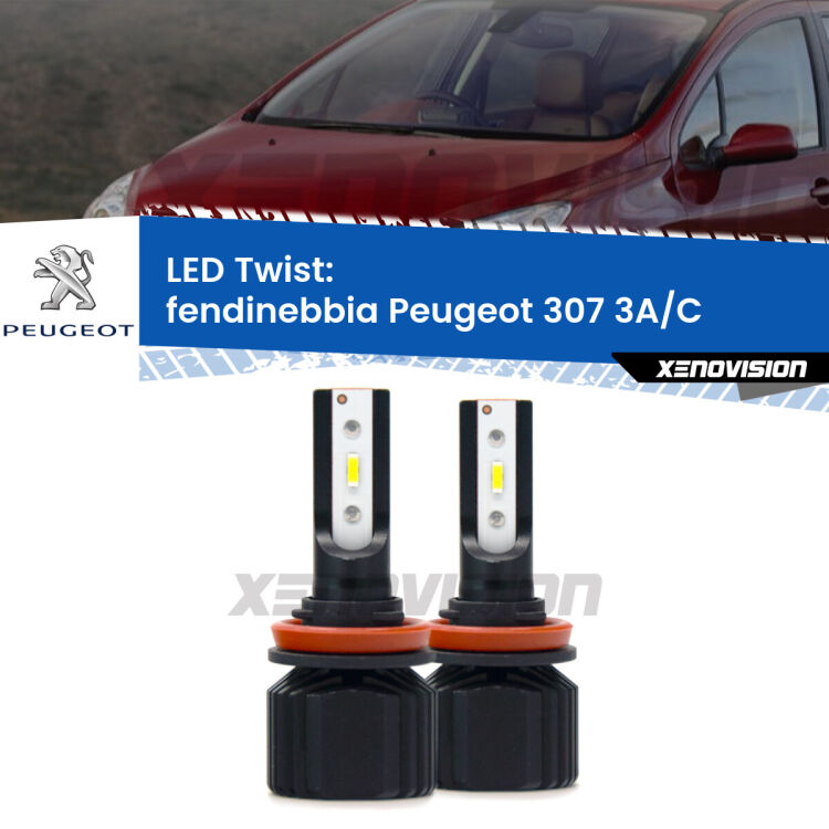 Fendinebbia LED Peugeot 307 3A/C 2005 - 2009: Twist 11,000Lm <strong>Kit fendinebbia LED</strong> per <strong>Peugeot 307</strong> 3A/C 2005 - 2009. Compatte, impermeabili, senza ventola: praticamente indistruttibili. Top Quality.