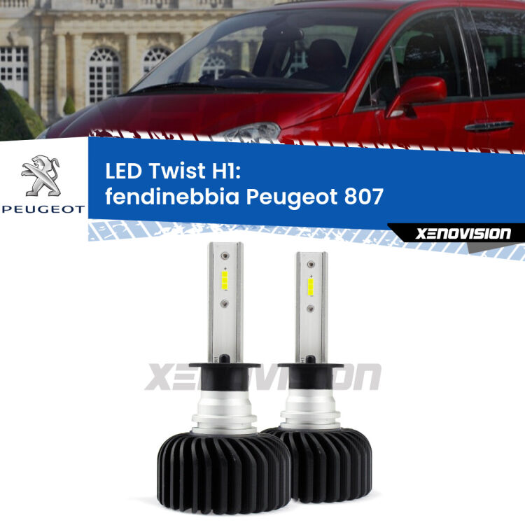<strong>Kit fendinebbia LED</strong> H1 per <strong>Peugeot 807</strong>  2002 - 2010. Compatte, impermeabili, senza ventola: praticamente indistruttibili. Top Quality.