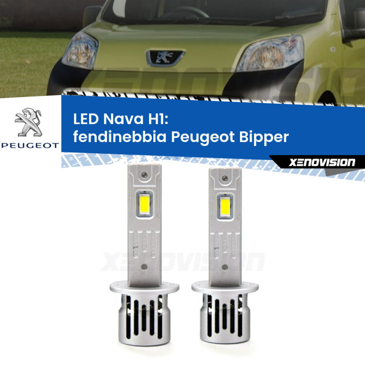 0 Fendinebbia LED Peugeot Bipper 2008 in poi: H1 Nava <strong>Fendinebbia LED no-spie per Peugeot Bipper</strong> 2008 in poi. Coppia lampade <strong> H1</strong> modello Nava canbus, raffreddate a ventola.