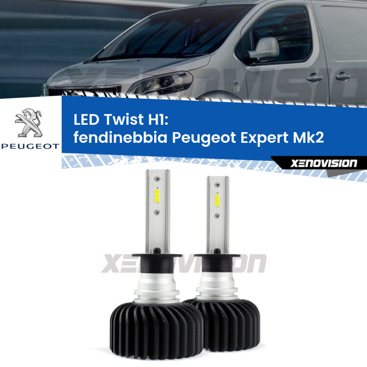 <strong>Kit fendinebbia LED</strong> H1 per <strong>Peugeot Expert</strong> Mk2 2007 - 2015. Compatte, impermeabili, senza ventola: praticamente indistruttibili. Top Quality.