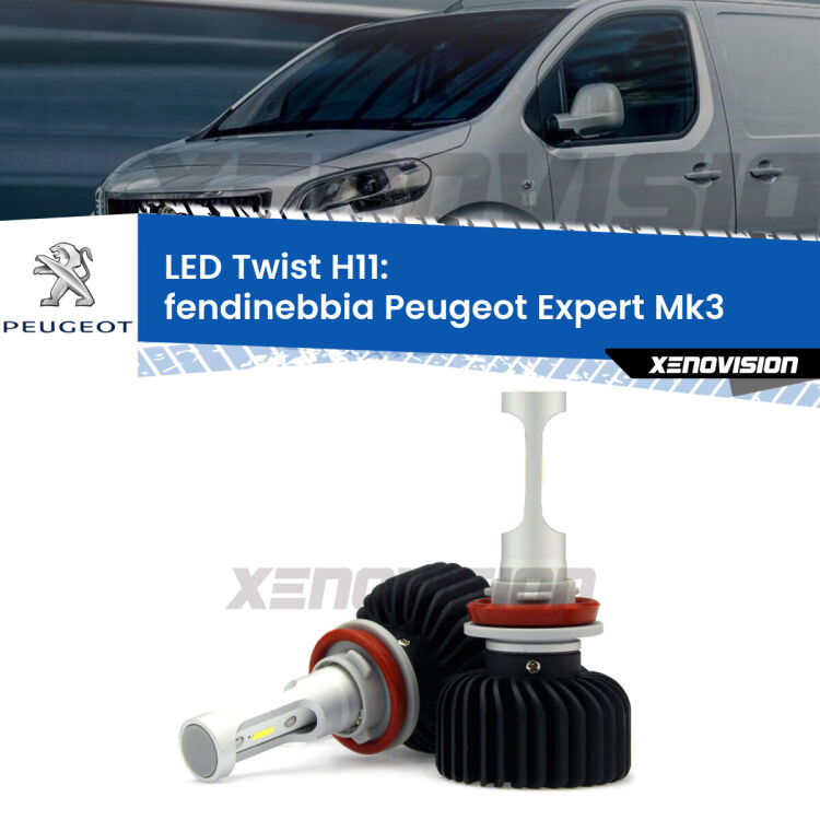 <strong>Kit fendinebbia LED</strong> H11 per <strong>Peugeot Expert</strong> Mk3 2016 in poi. Compatte, impermeabili, senza ventola: praticamente indistruttibili. Top Quality.