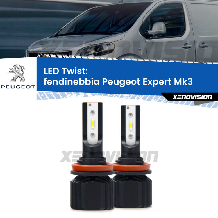 Fendinebbia LED Peugeot Expert Mk3 2016 in poi: Twist 11,000Lm <strong>Kit fendinebbia LED</strong> per <strong>Peugeot Expert</strong> Mk3 2016 in poi. Compatte, impermeabili, senza ventola: praticamente indistruttibili. Top Quality.