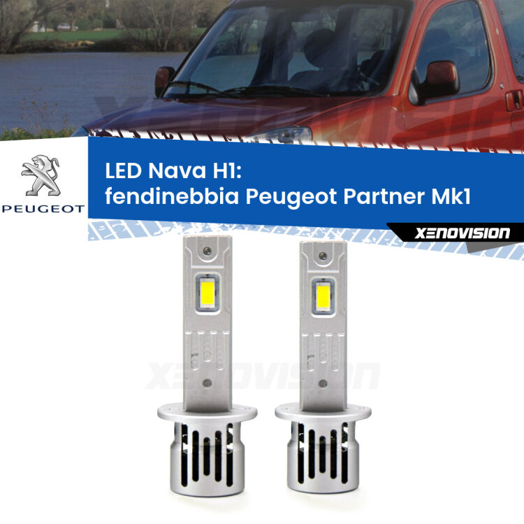 0 Fendinebbia LED Peugeot Partner Mk1 1996 - 2003: H1 Nava <strong>Fendinebbia LED no-spie per Peugeot Partner</strong> Mk1 1996 - 2003. Coppia lampade <strong> H1</strong> modello Nava canbus, raffreddate a ventola.