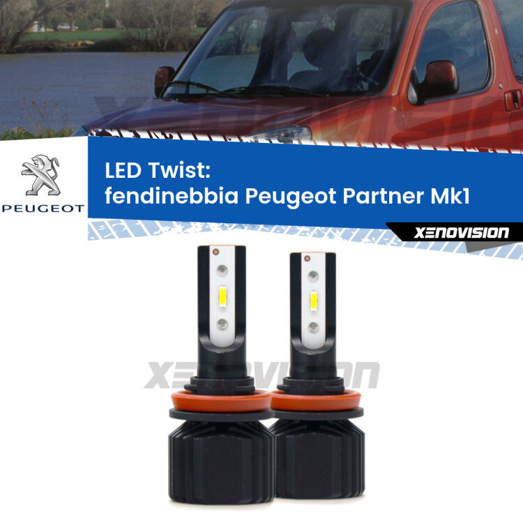 Fendinebbia LED Peugeot Partner Mk1 2004 - 2007: Twist 11,000Lm <strong>Kit fendinebbia LED</strong> per <strong>Peugeot Partner</strong> Mk1 2004 - 2007. Compatte, impermeabili, senza ventola: praticamente indistruttibili. Top Quality.