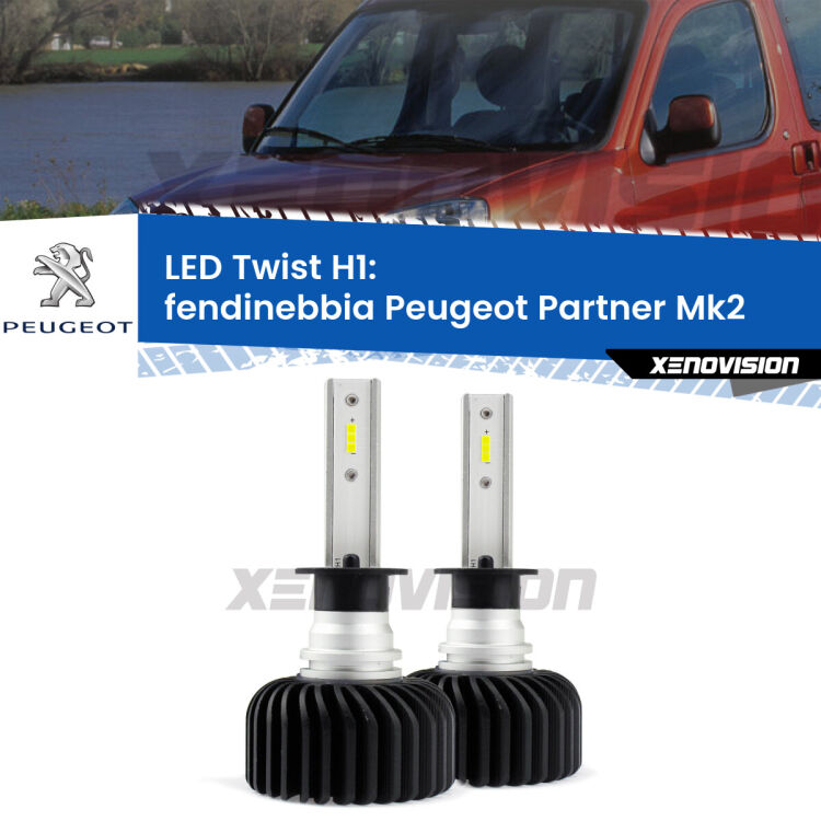 Fendinebbia LED Peugeot Partner Mk2 2008 - 2011: H1 11,000Lm <strong>Kit fendinebbia LED</strong> H1 per <strong>Peugeot Partner</strong> Mk2 2008 - 2011. Compatte, impermeabili, senza ventola: praticamente indistruttibili. Top Quality.