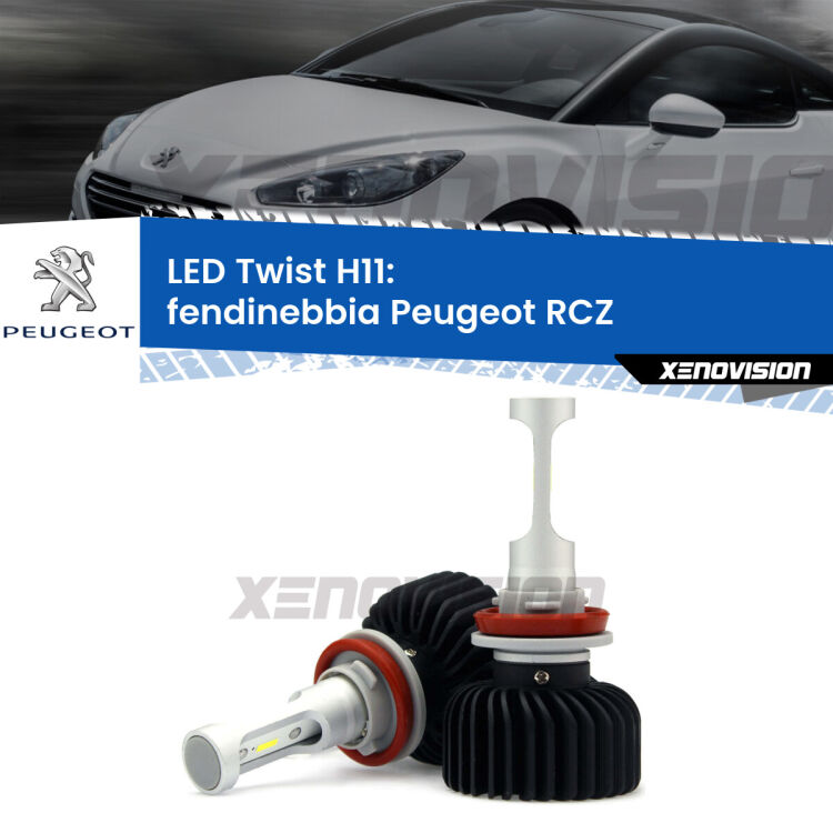 <strong>Kit fendinebbia LED</strong> H11 per <strong>Peugeot RCZ</strong>  2010 - 2015. Compatte, impermeabili, senza ventola: praticamente indistruttibili. Top Quality.