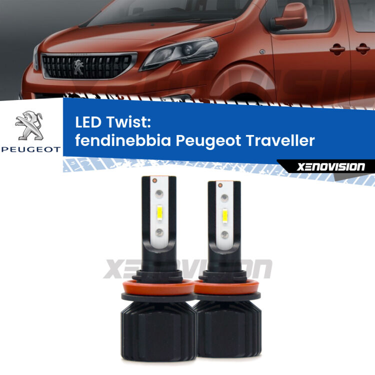 Fendinebbia LED Peugeot Traveller 2016 in poi: Twist 11,000Lm <strong>Kit fendinebbia LED</strong> per <strong>Peugeot Traveller</strong> 2016 in poi. Compatte, impermeabili, senza ventola: praticamente indistruttibili. Top Quality.