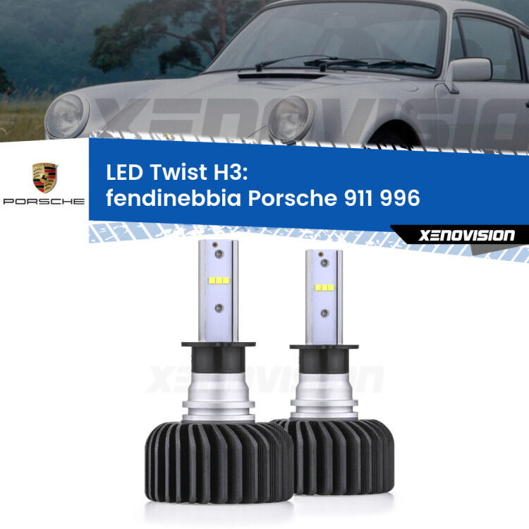 <strong>Kit fendinebbia LED</strong> H3 per <strong>Porsche 911</strong> 996 2002 - 2005. Compatte, impermeabili, senza ventola: praticamente indistruttibili. Top Quality.