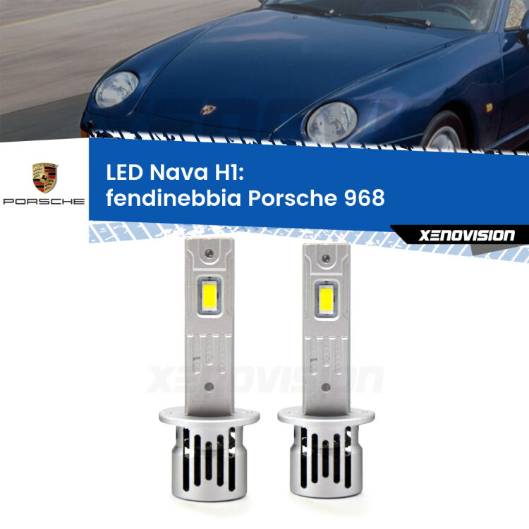 Fendinebbia LED Porsche 968  1991 - 1995: H1 Nava <strong>Fendinebbia LED no-spie per Porsche 968</strong>  1991 - 1995. Coppia lampade <strong> H1</strong> modello Nava canbus, raffreddate a ventola.