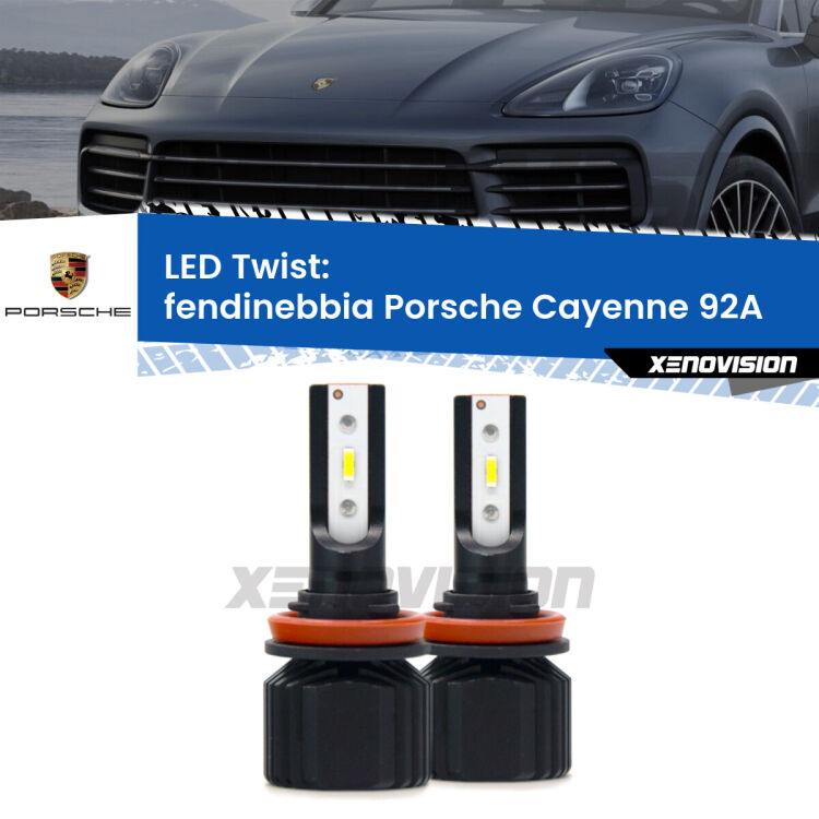 Fendinebbia LED Porsche Cayenne 92A 2010 in poi: Twist 11,000Lm <strong>Kit fendinebbia LED</strong> per <strong>Porsche Cayenne</strong> 92A 2010 in poi. Compatte, impermeabili, senza ventola: praticamente indistruttibili. Top Quality.
