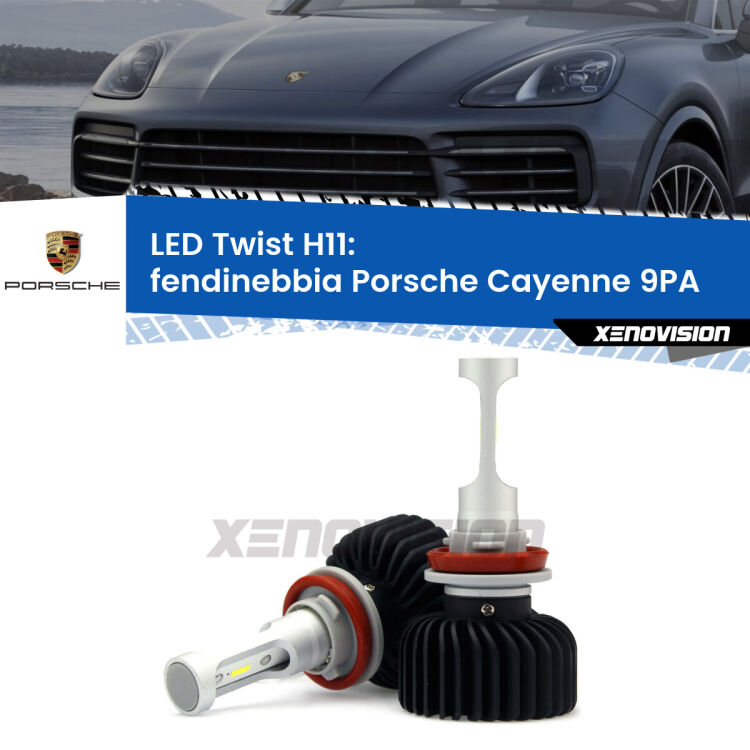 <strong>Kit fendinebbia LED</strong> H11 per <strong>Porsche Cayenne</strong> 9PA 2002 - 2010. Compatte, impermeabili, senza ventola: praticamente indistruttibili. Top Quality.